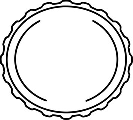 Bottle Cap Top View Line Art Vector Illustration