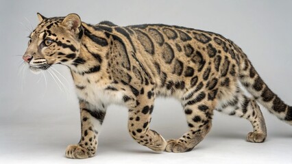 Clouded Leopard on studio background
