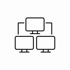 Network computer connection system icon vector sign
