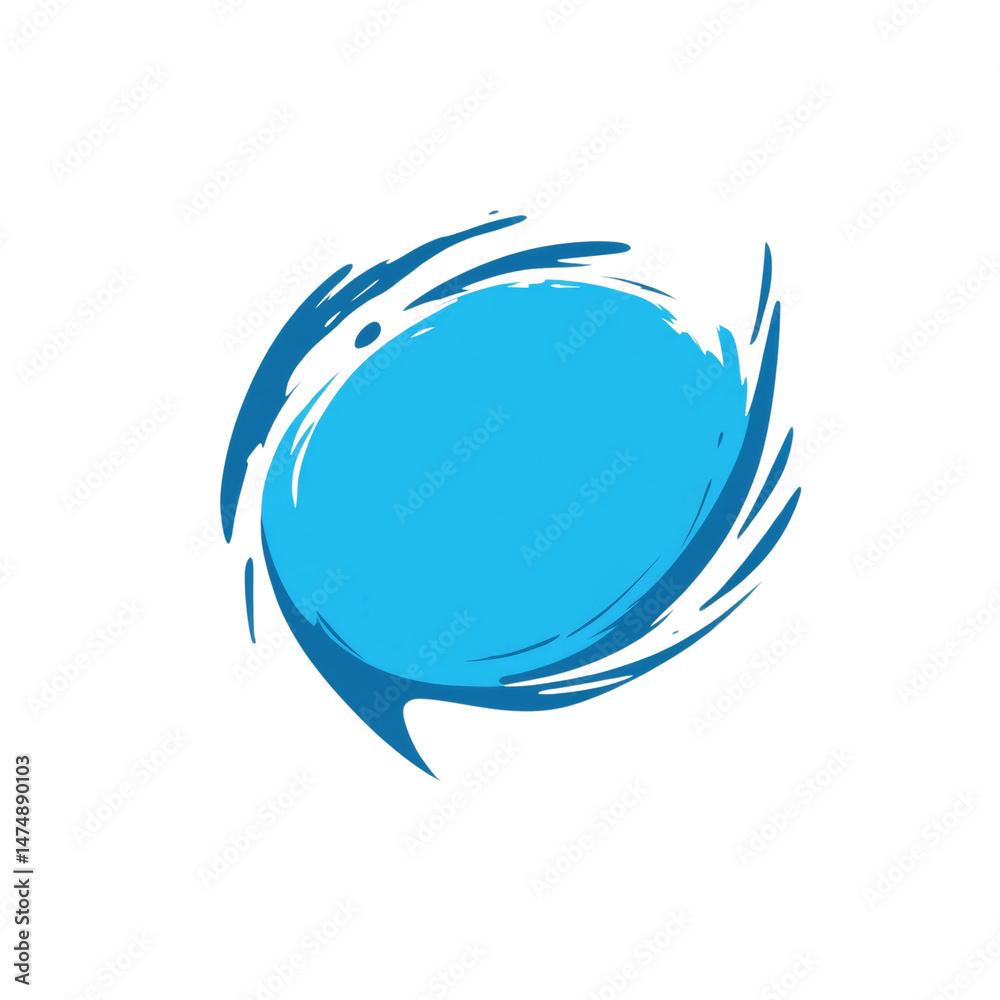 Poster abstract blue artistic smudge isolated on white background vector shape