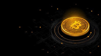 symbolizing digital currency floating in a virtual matrix network