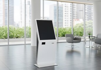 Modern interactive kiosk in contemporary office setting