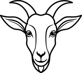 vector illustration of a head of a goat