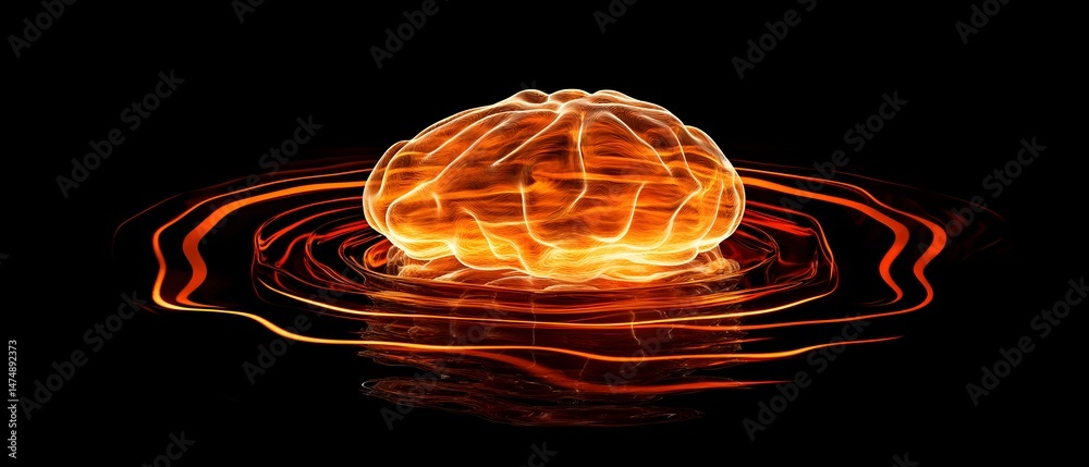 Poster a brain is shown on a computer screen with a series of numbers