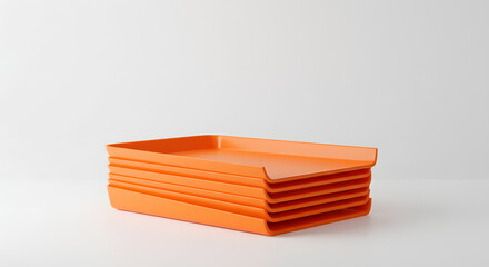 Stack of Orange Serving Trays