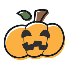 Isolated cute halloween carved pumpkin icon Vector