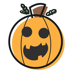 Isolated cute halloween carved pumpkin icon Vector