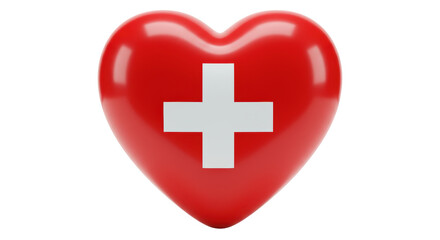 Obraz premium Isolated Red Heart with Cross Symbol