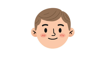 Isolated Cartoon Boy Face Illustration