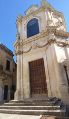 old church  in a narrow street