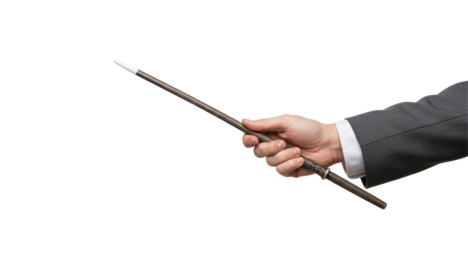 Isolated Hand Holding Magic Wand