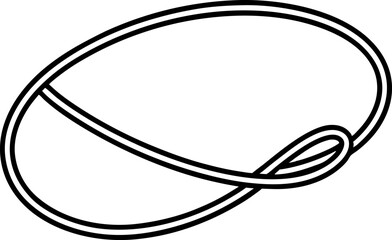 Cable Ring Loop Line Art Vector Illustration