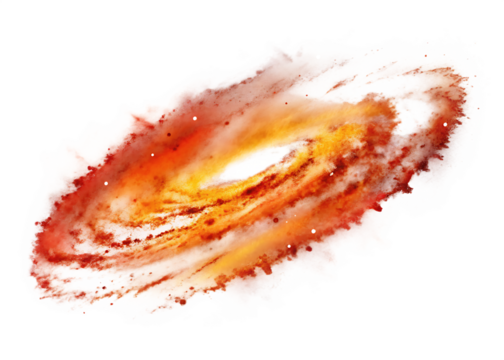 A red galaxy isolated on white background PNG