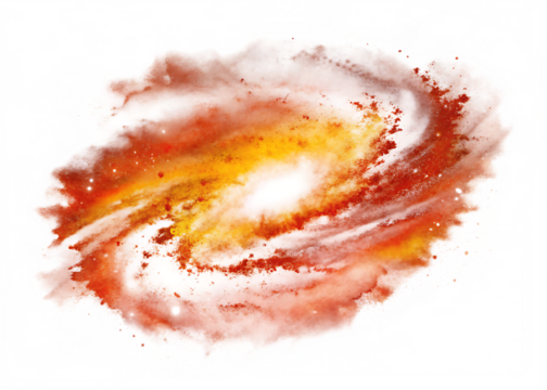 A red galaxy isolated on white background PNG