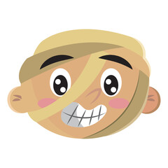 Isolated cute avatar of a mummy costume character Vector