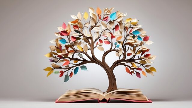 "Celebrating International Literacy Day: A Tree of Knowledge with Books as Leaves"