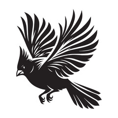 Iconic Red Cardinal silhouette with striking shape – Cardinal illustration – Minimalist Cardinal vector – Bird silhouette

