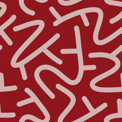 Fun line doodle seamless pattern. Creative minimalist style art background for children or trendy design with basic shapes. vector illustration.