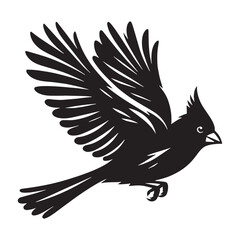 Sharp Beaked Cardinal silhouette – Cardinal illustration – Minimalist Cardinal vector – Bird silhouette

