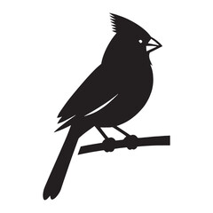 Focused Cardinal silhouette with iconic curve – Cardinal illustration – Minimalist Cardinal vector – Bird silhouette

