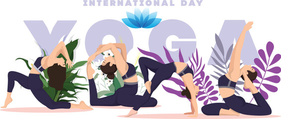 Yoga woman vector file and internation day