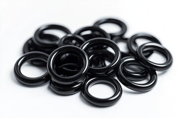 Close-up of many black rubber rings (1)