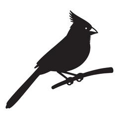 Cardinal silhouette with vibrant energy – Cardinal illustration – Minimalist Cardinal vector – Bird silhouette

