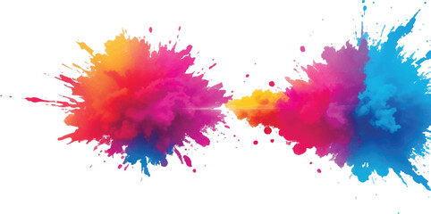 A Modern and Colorful Aquarelle Art Piece Featuring Explosive Watercolor Streaks, Splashes, and Brush Marks on a White Canvas, Creating a Dynamic and Playful Splash Effect.
