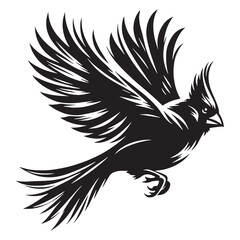 Crisp Crest Cardinal silhouette, a symbol of winter – Cardinal illustration – Minimalist Cardinal vector – Bird silhouette

