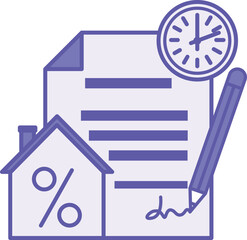 Colored Mortgage Icon. Vector Illustration. Home Loan. Personal Finance Concept