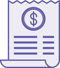 Colored Receipt Icon. Vector Illustration. Cash Receipt, Check. Personal Finance Concept