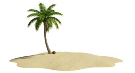 Isolated Palm Tree Island