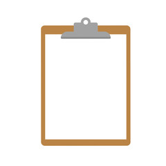 clipboard with blank white paper isolated on transparent background, png image 