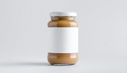 Jar of Caramel Filling with a Blank White Label