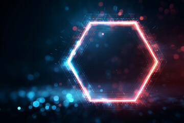 Futuristic hexagon design with digital abstract background concept, modern technology theme.
