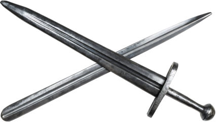 A sword crossing clash  isolated on white background PNG