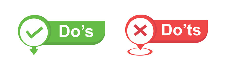 Do's and don'ts icon in flat style.