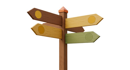 Isolated Wooden Signpost
