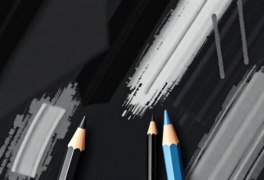 High-resolution vector set of realistic charcoal and graphite pencil art brushes, digital, graphite