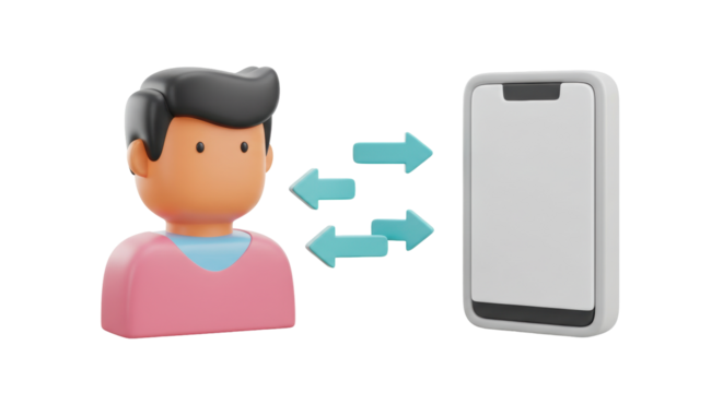 Isolated Communication Exchange Man and Phone