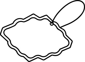 Paper Tag Edge Line Art Vector Illustration