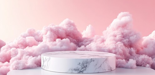 Pink Cloud Marble Podium (1)