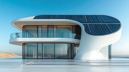 Fototapeta premium Futuristic Eco-Friendly Mansion Modern Architectural Marvel