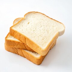 Freshly baked white bread isolated on a clean white background, perfect for food photography or culinary projects.