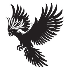 Bright Cockatoo silhouette with flowing feathers – Cockatoo illustration – Minimalist Cockatoo vector – Bird silhouette

