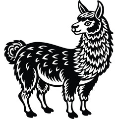 Adobe Illustrator Llama Vector Silhouette, Llama Illustration, Llama Art Hand Drawn Line ArtArtwork