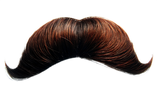 Brown moustache  isolated on white background. PNG