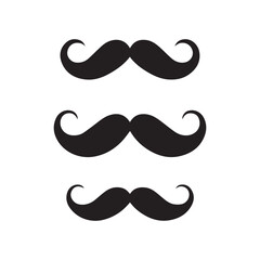 Black and white mustache icon. Mustache silhouette.