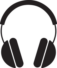 Headphone Icon Silhouette Vector | Clean Black Vector Art Illustration for Music Themes