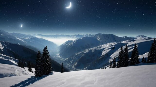 The Swiss Alps mountains are home to the Crans-Montana range, which provides a breathtaking view at sunset with a notable peak visible in the distance, located in Crans Montana, Switzerland